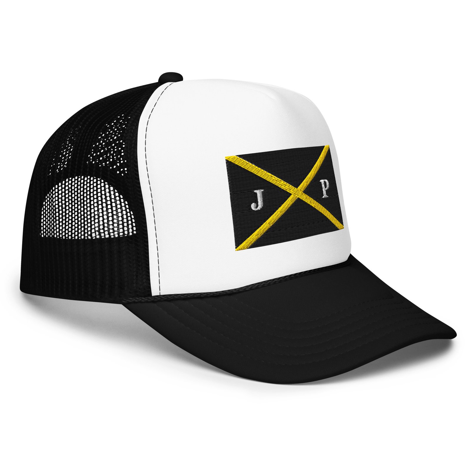 J.P. Flag Embroidered Foam Trucker Hat - Image 3