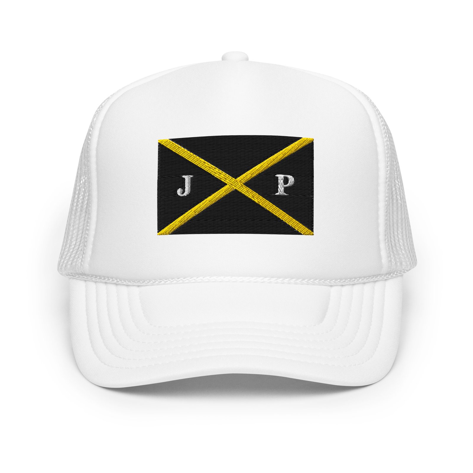 J.P. Flag Embroidered Foam Trucker Hat - Image 7