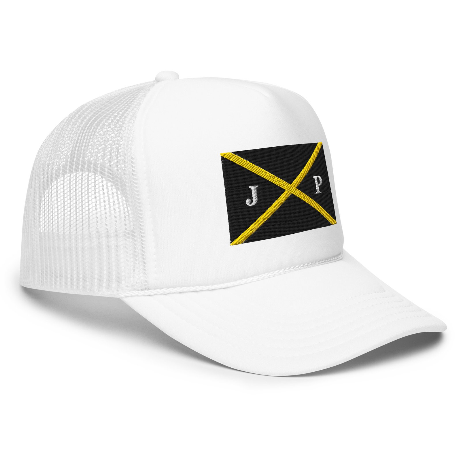 J.P. Flag Embroidered Foam Trucker Hat - Image 9